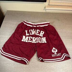 Headgear Classics Kobe Bryant #33 Lower Merion Maroon Basketball Shorts Sz L G72